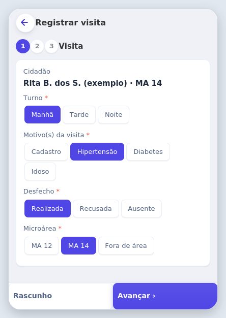 Registrar visita
