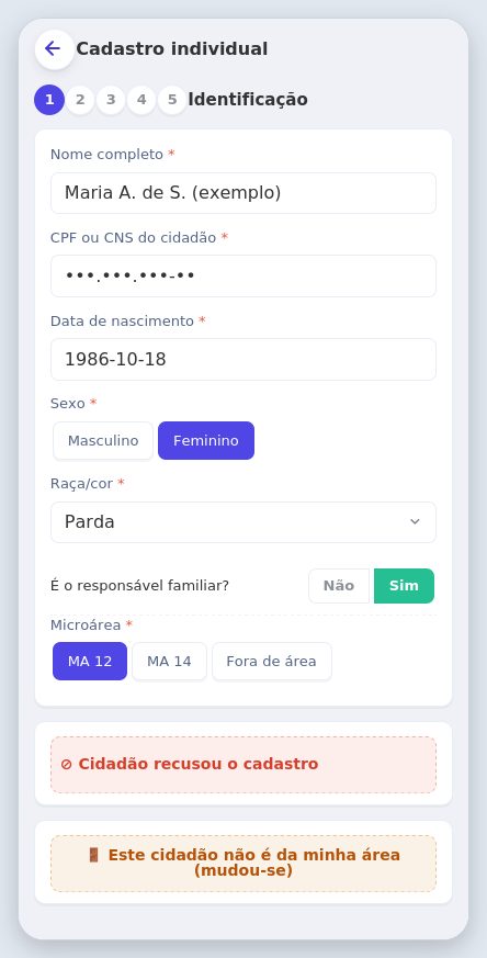 Cadastro individual