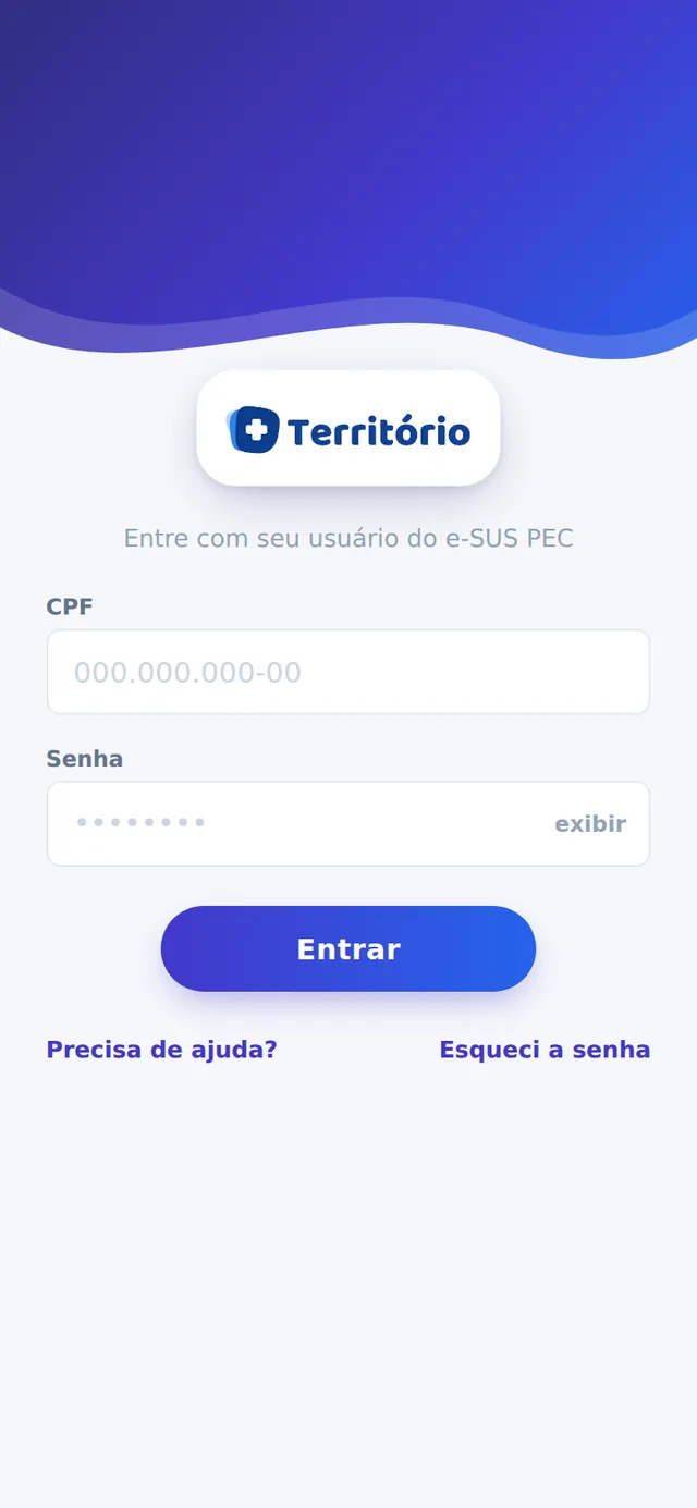 Login com CPF e senha do PEC