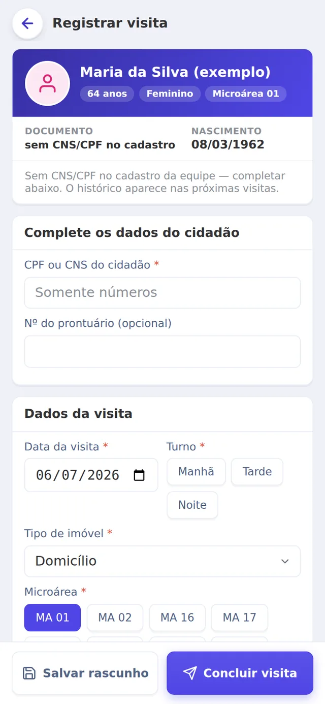 Ficha de visita domiciliar